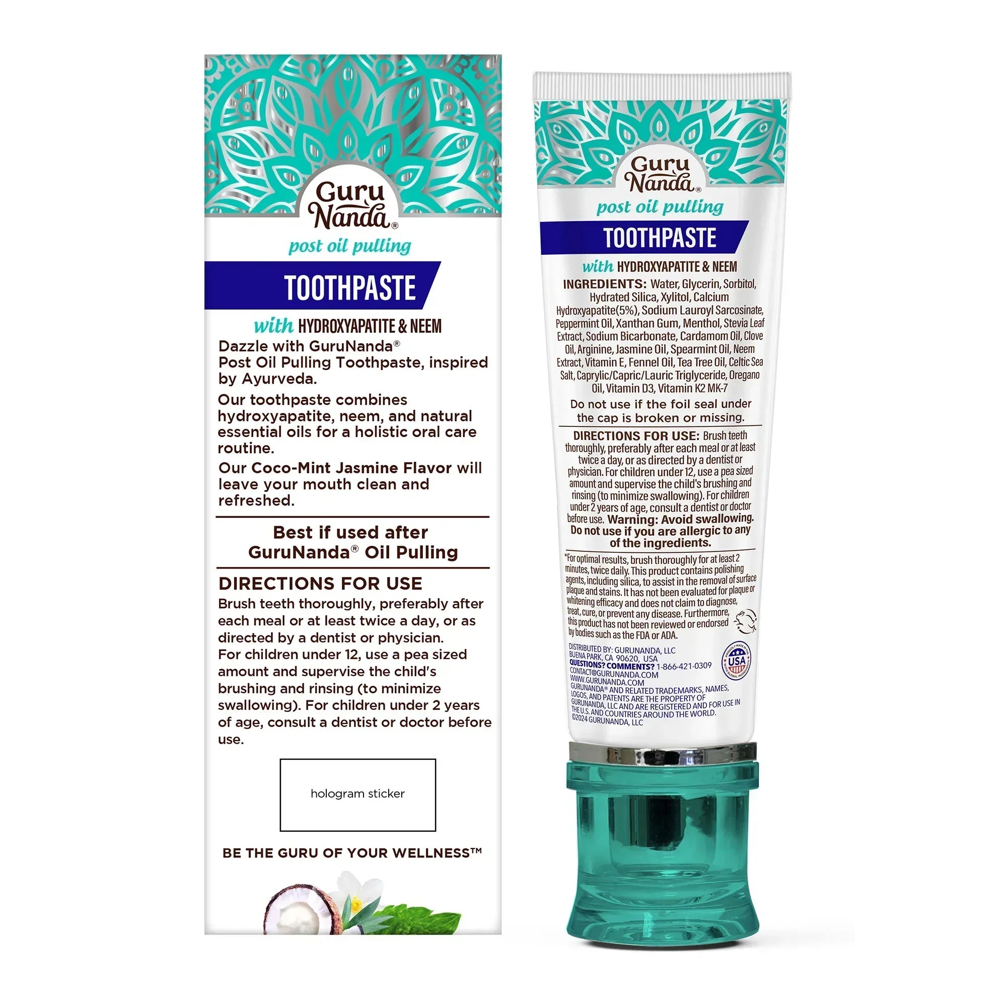 Hydroxyapatite & Neem Whitening Toothpaste. Fluoride Free