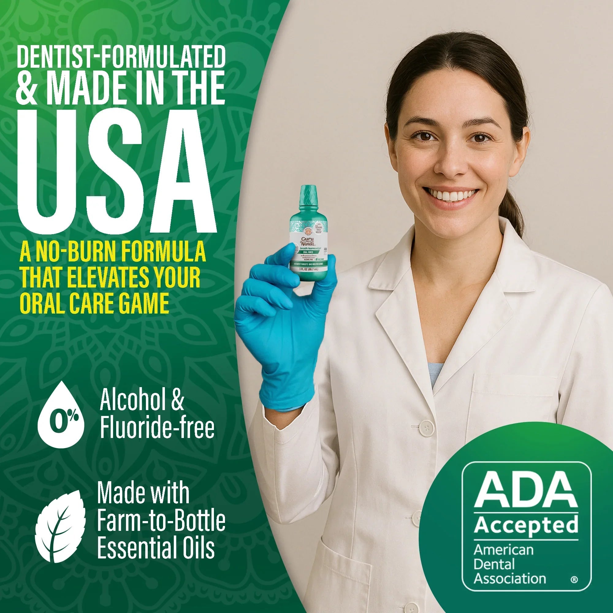 Fresh Breath Harmonizer Oral Rinse. Wild Mint
