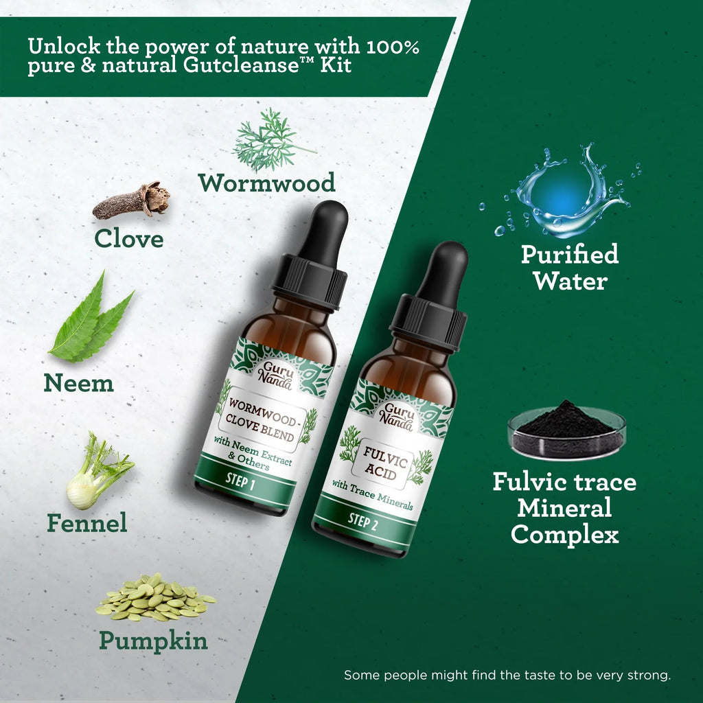 Gutcleanse With Wormwood. Clove & Fulvic Acid ¡ª 2-Step Supplement