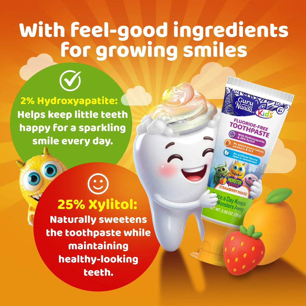 Kids Toothpaste with Xylitol & Hydroxyapatite. Strawberry Mango ¨C 0.98 oz