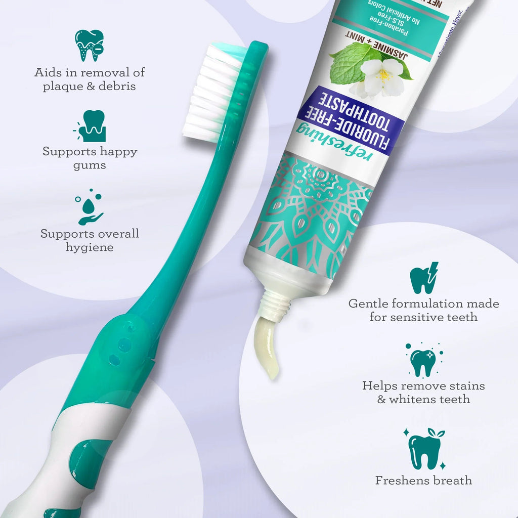 Travel Kit ¨C Folding Toothbrush & Hydroxyapatite Toothpaste. Jasmine Mint ¨C 0.98 oz