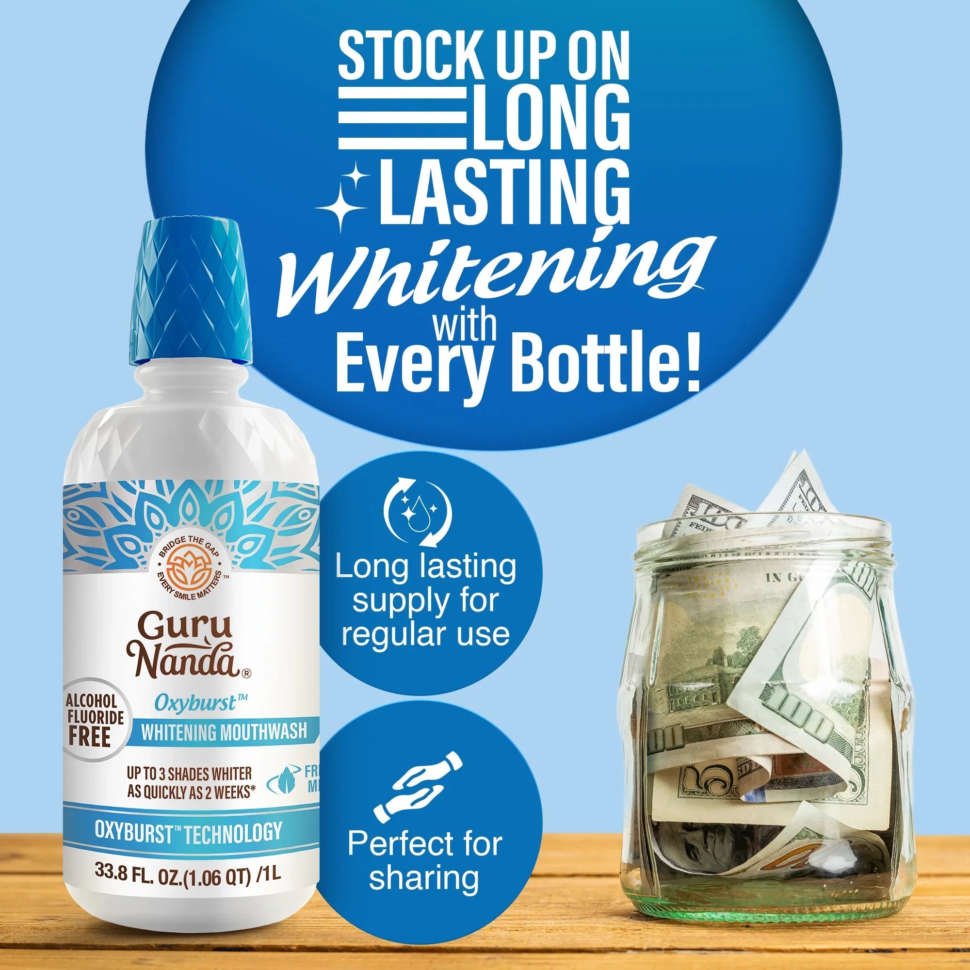 Oxyburst Whitening Oral Rinse. Fresh Mint