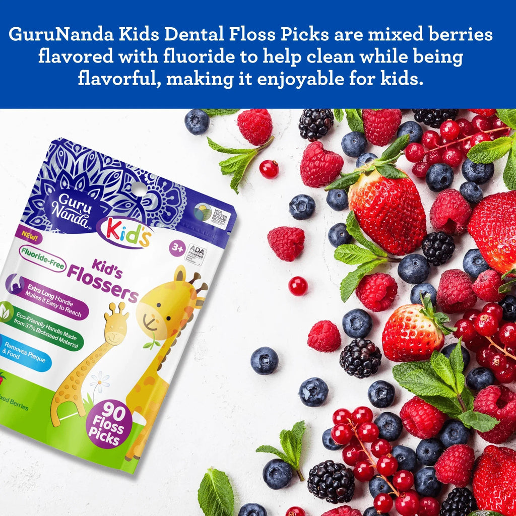 Kids' Giraffe Shaped Flossers. Fluoride-Free