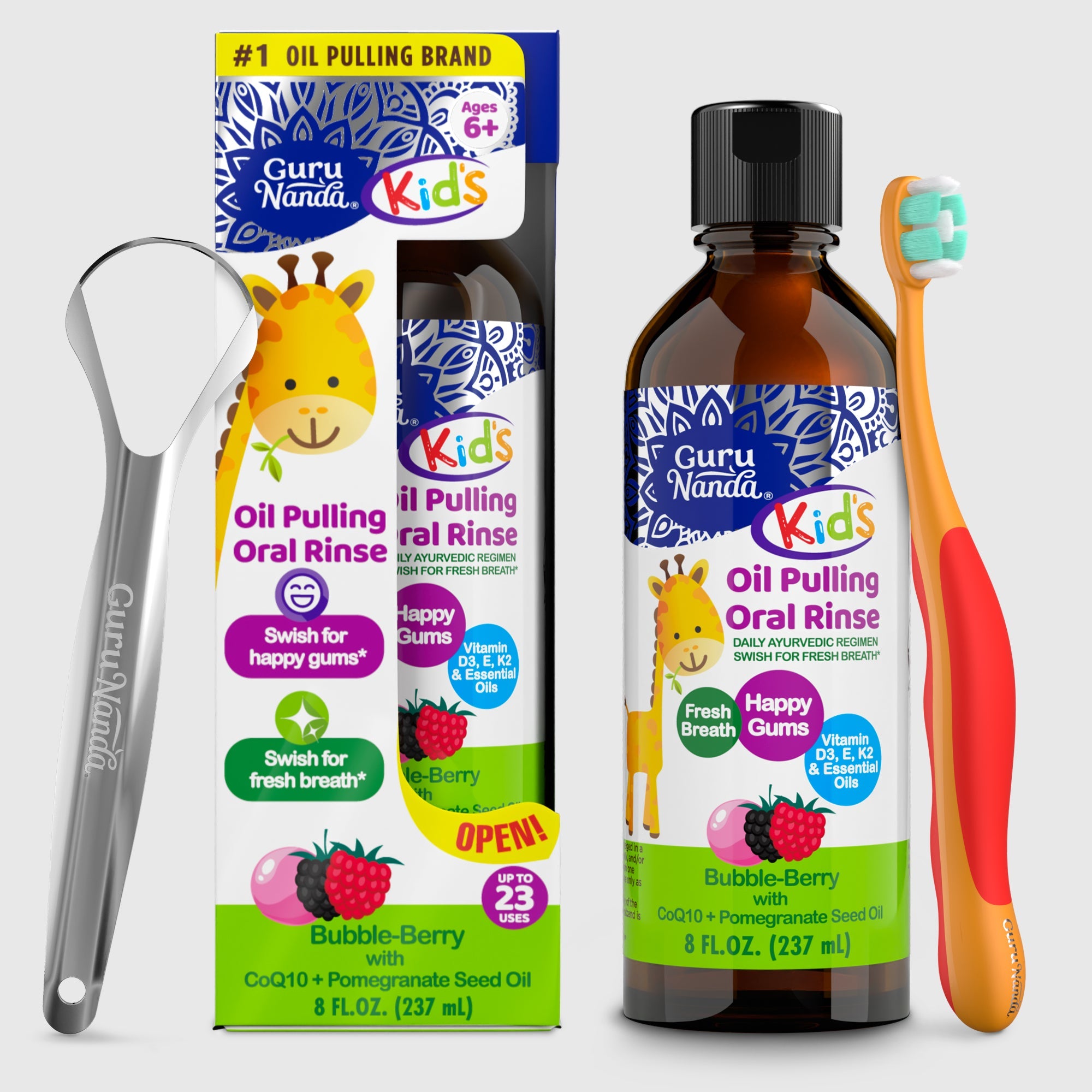 Kids Oil Pulling with Bubble Berry & CoQ10 ¨C 8 fl oz
