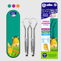 Kids Tongue Scraper (2-Pack) with Travel Case (color may vary)