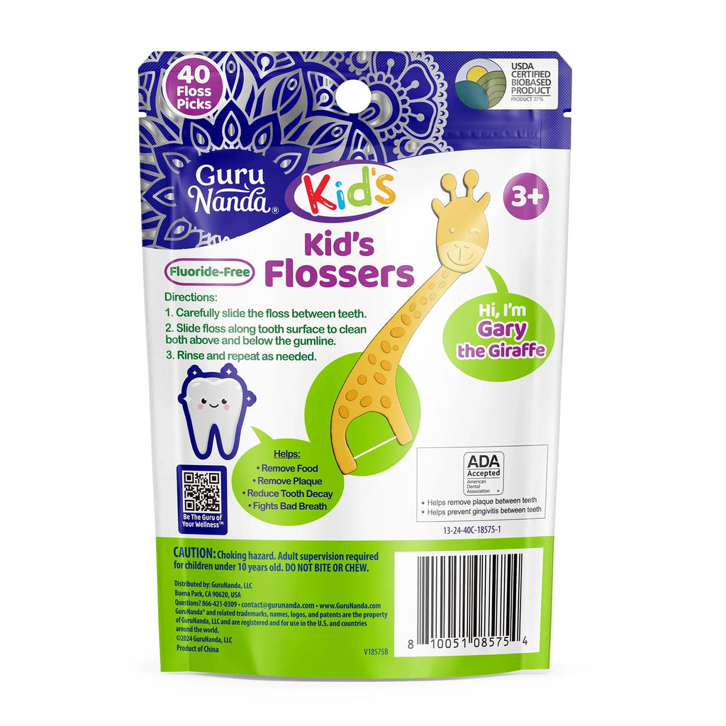 Kids' Giraffe Shaped Flossers. Fluoride-Free