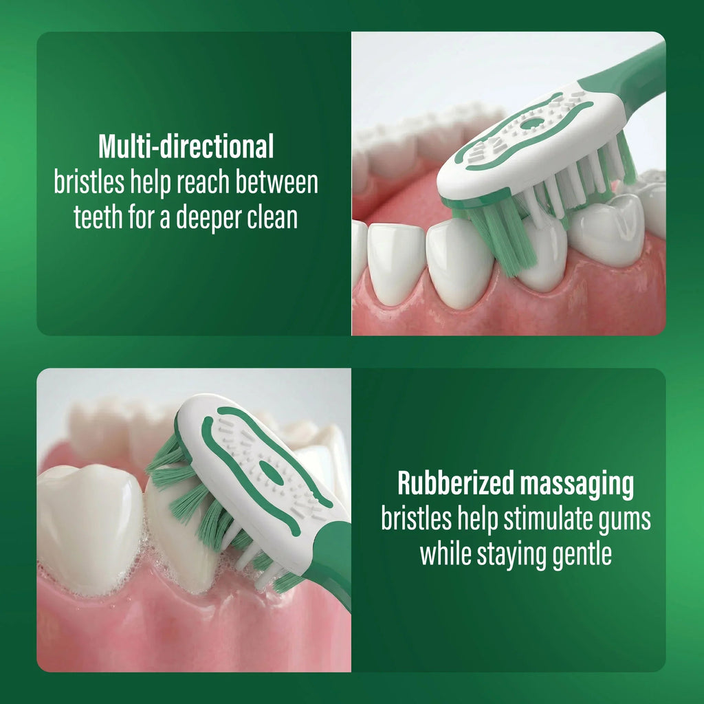Multi-Action Toothbrush with Tongue Cleaner ¨C 12 Pack