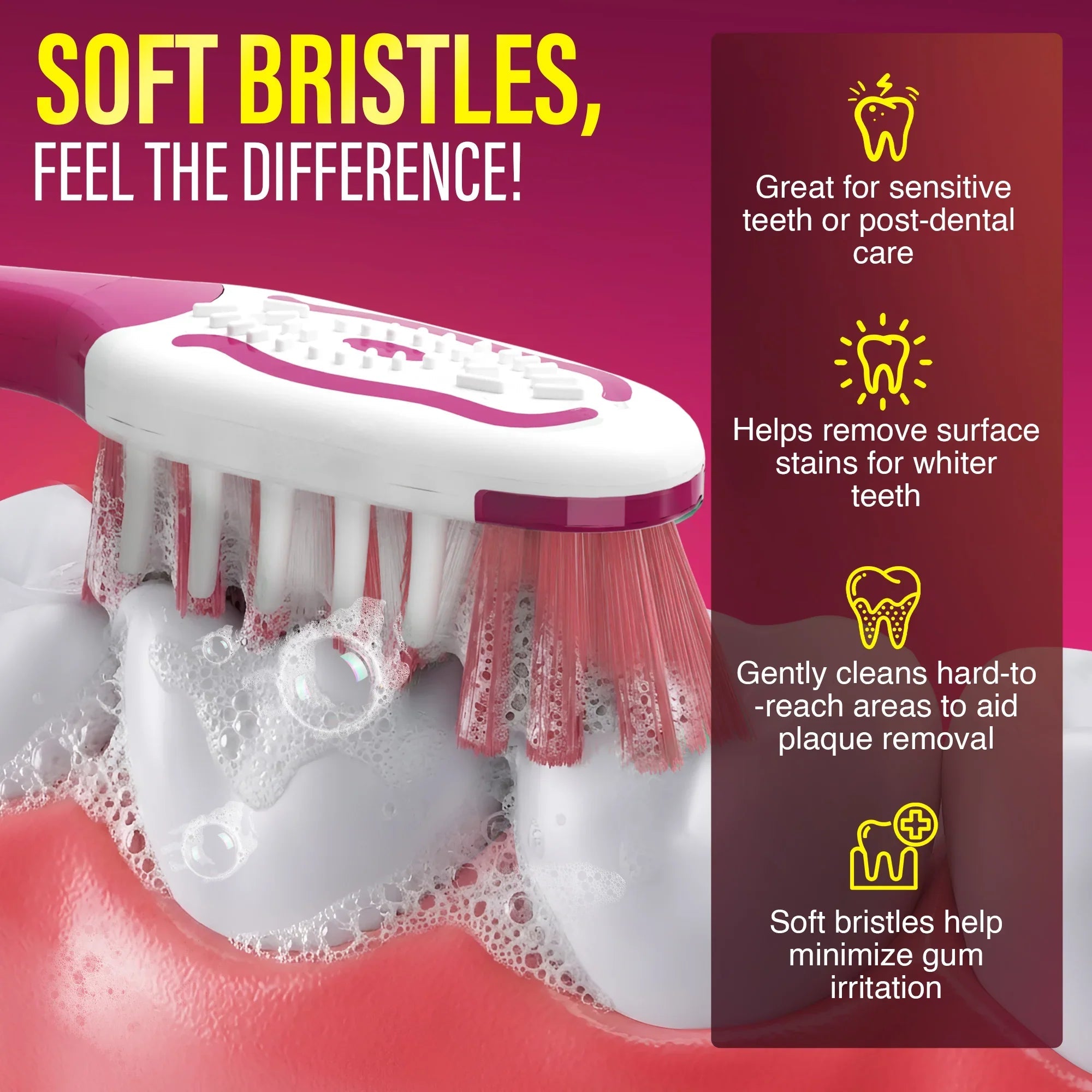 Multi-Action Toothbrush with Tongue Cleaner ¨C 12 Pack