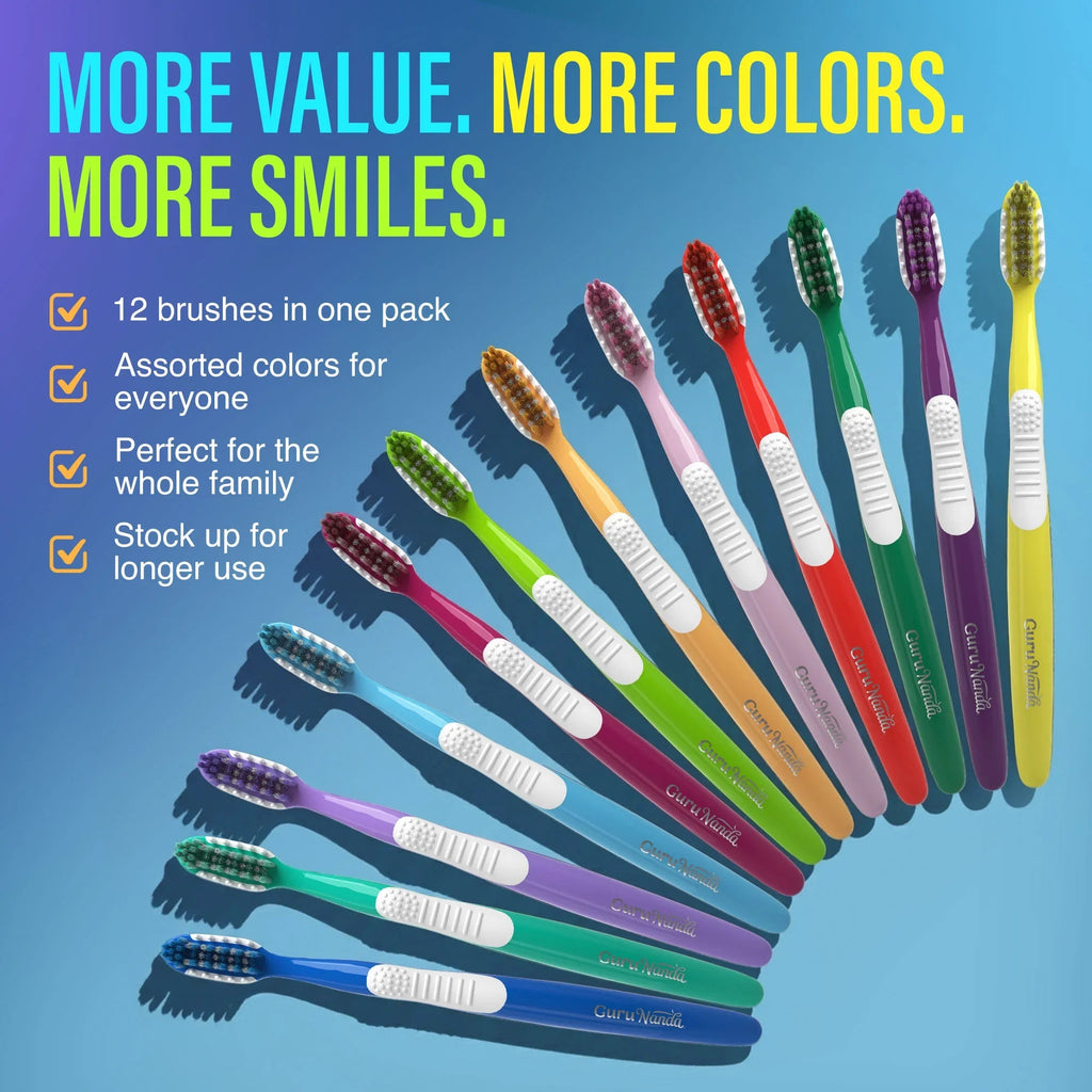 Multi-Action Toothbrush with Tongue Cleaner ¨C 12 Pack