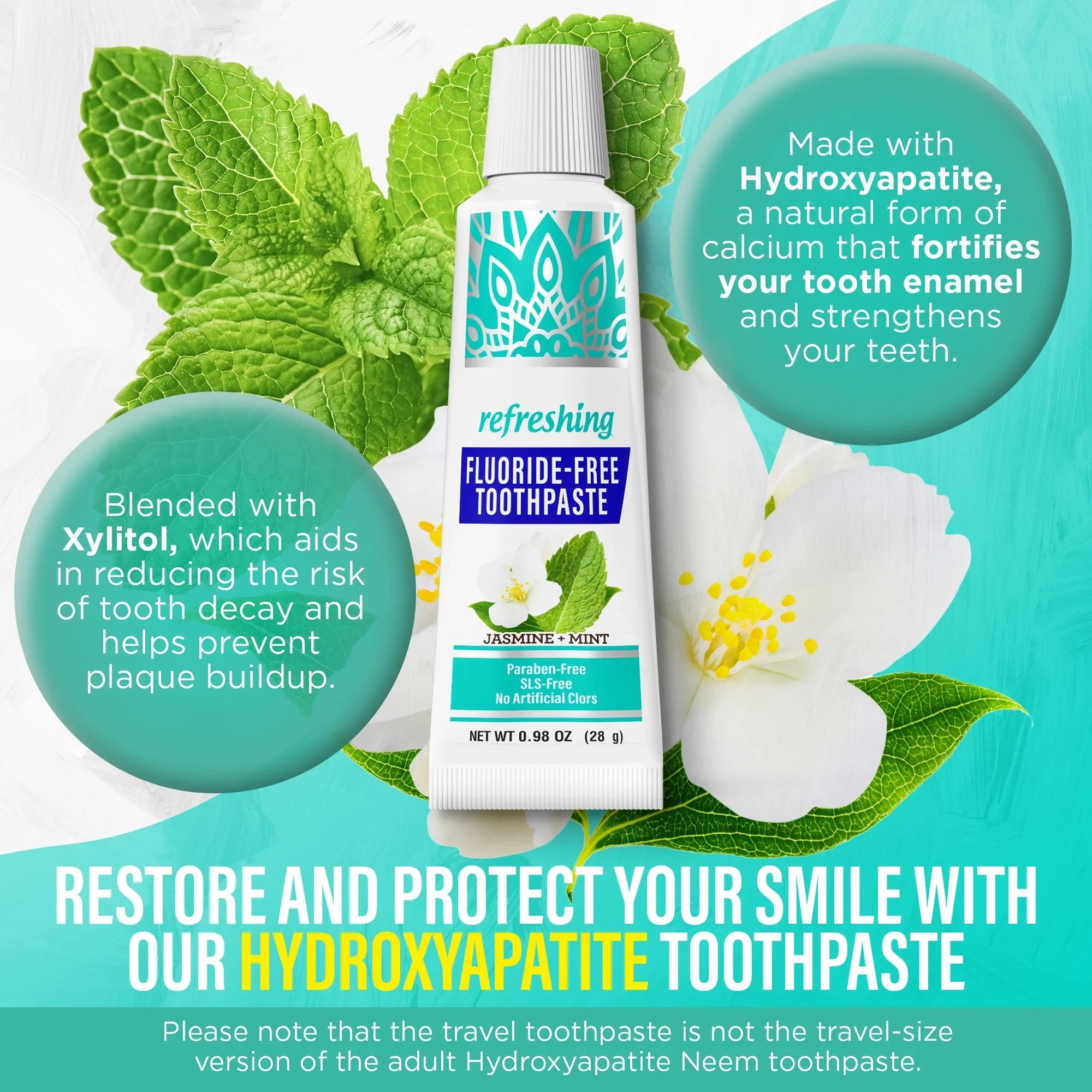 Hydroxyapatite Toothpaste. Jasmine Mint ¨C 0.98 oz