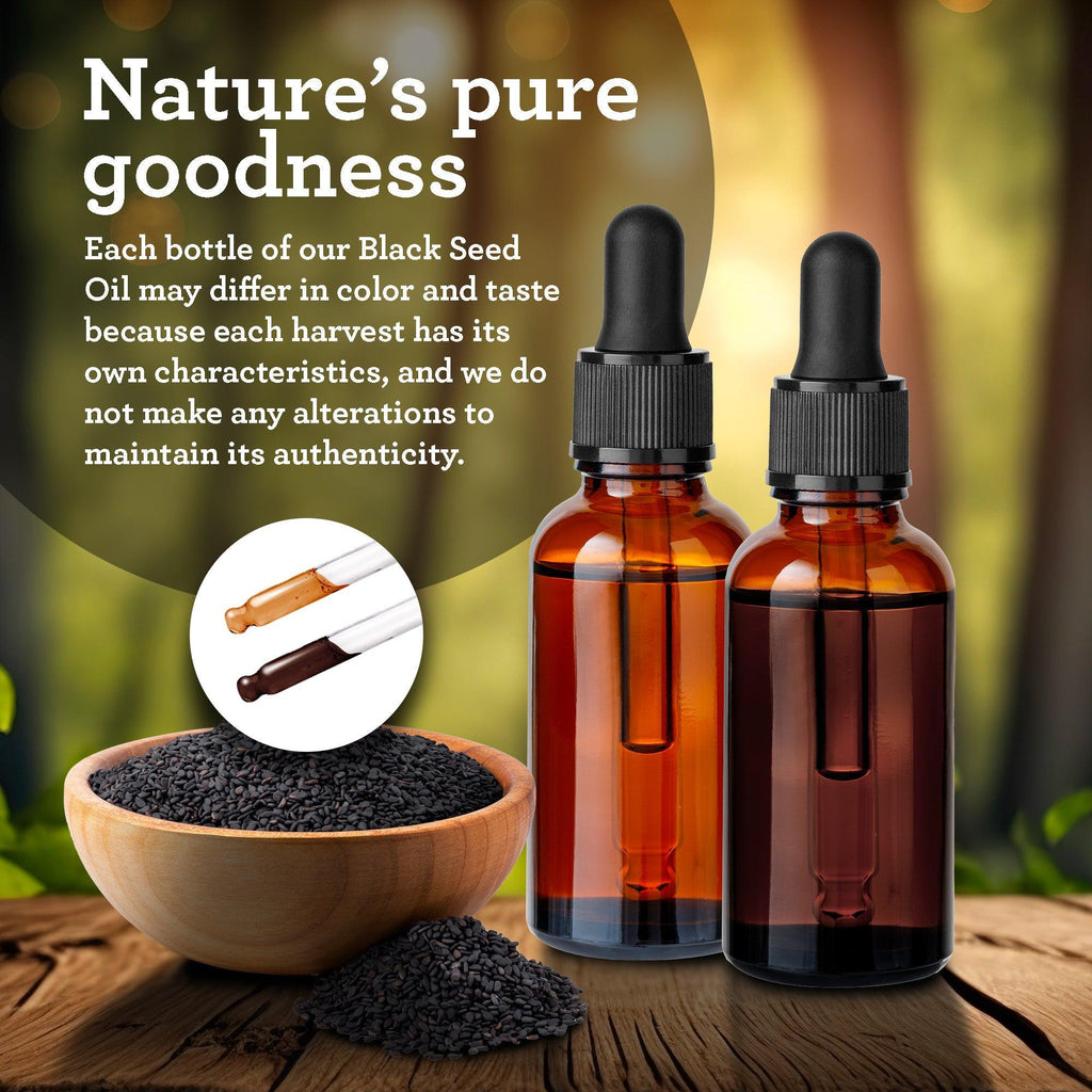 Natural Cold Pressed Black Seed Oil With Vitamin D3. K2. & E