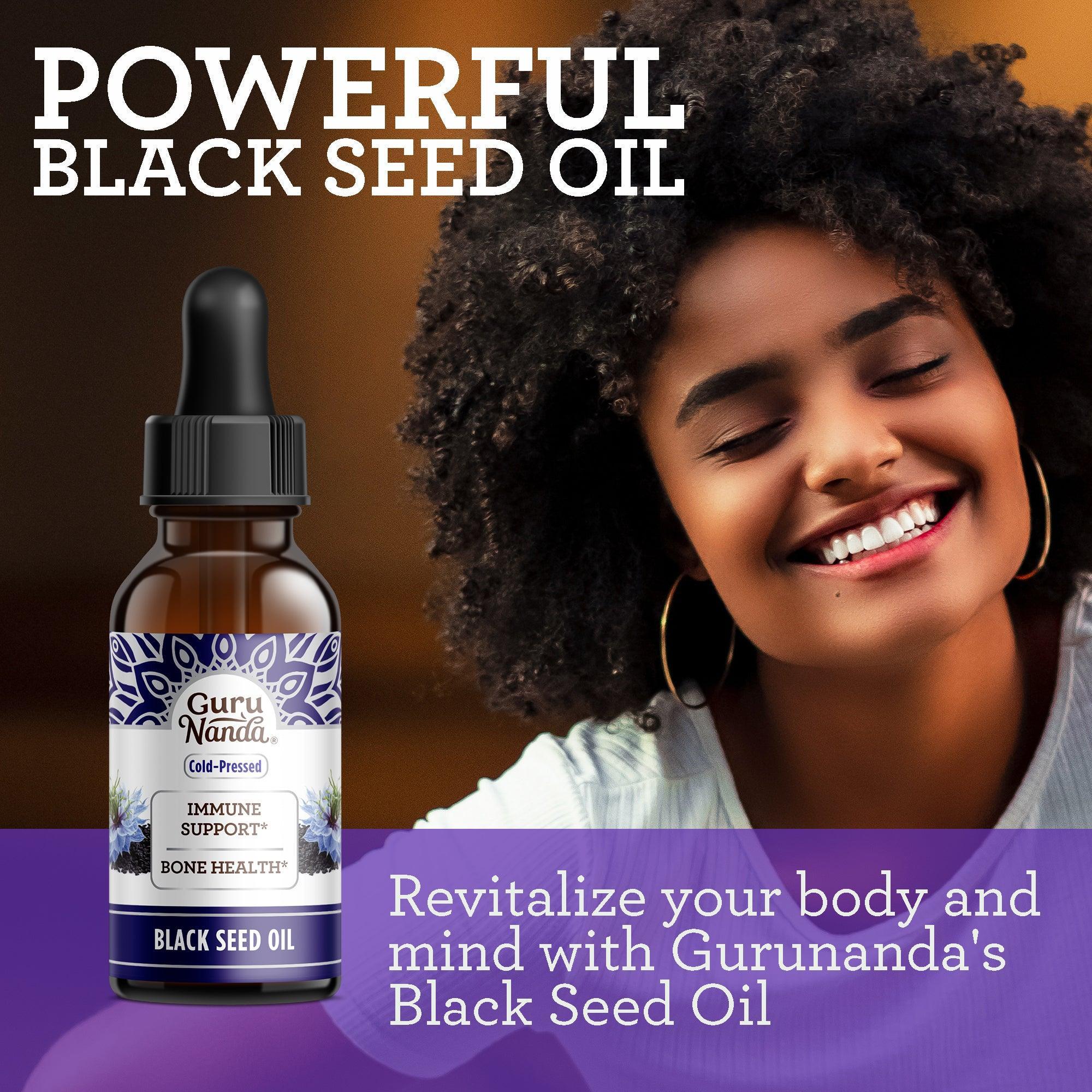 Natural Cold Pressed Black Seed Oil With Vitamin D3. K2. & E