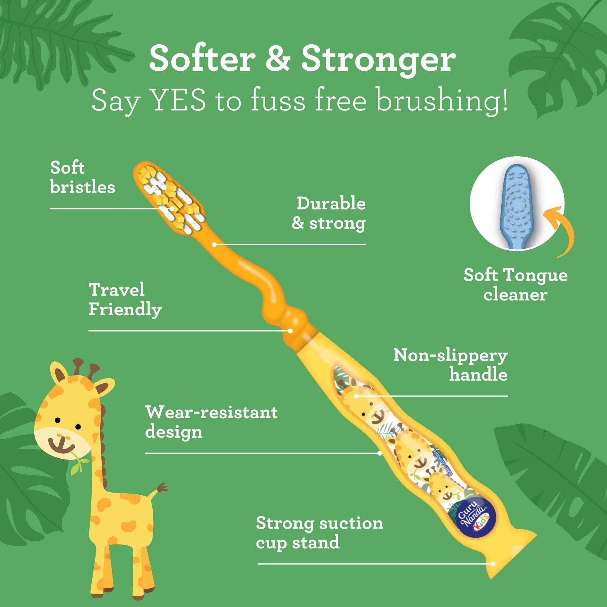 Fun Animals Kids' Toothbrush with Suction Cup ¨C 4 Pack