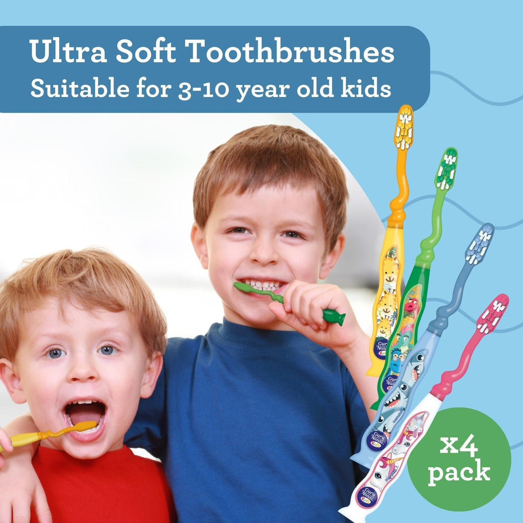 Fun Animals Kids' Toothbrush with Suction Cup ¨C 4 Pack