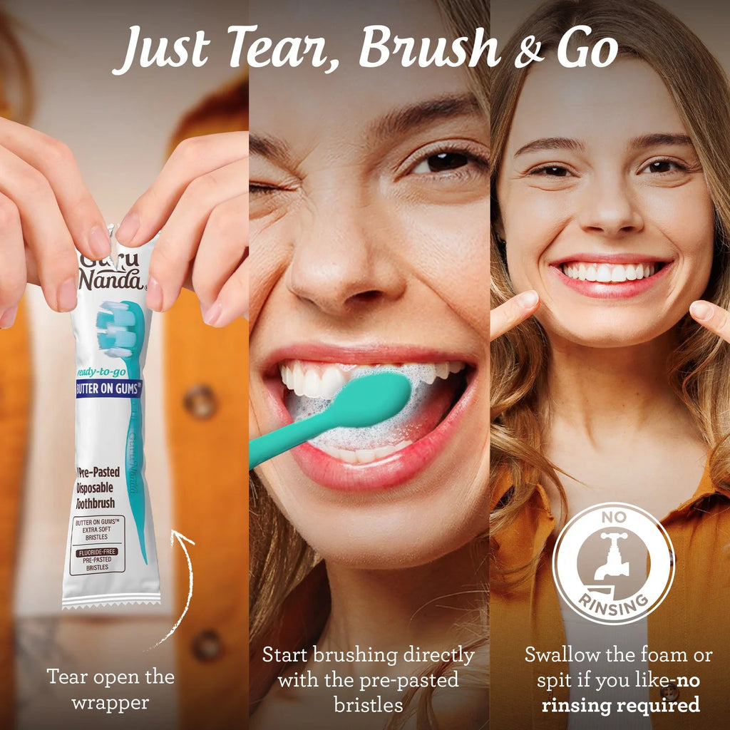 Ready-to-Go Butter on Gums Pre-Pasted Toothbrushes ¨C 70 Count ¨C 2 Pack