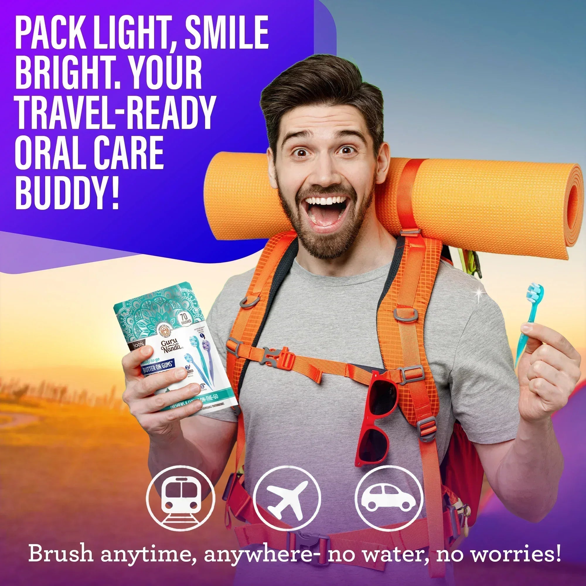 Ready-to-Go Butter on Gums Pre-Pasted Toothbrushes ¨C 70 Count ¨C 2 Pack