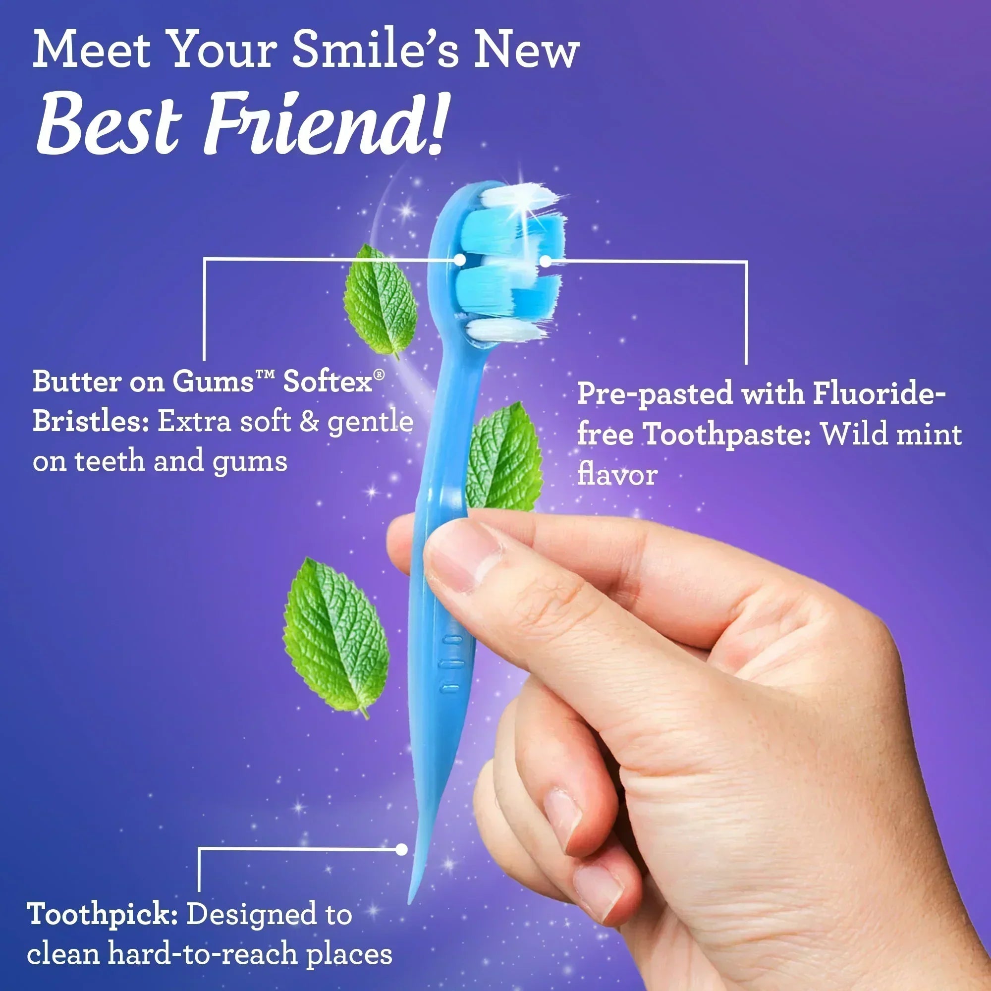 Ready-to-Go Butter on Gums Pre-Pasted Toothbrushes ¨C 70 Count ¨C 2 Pack
