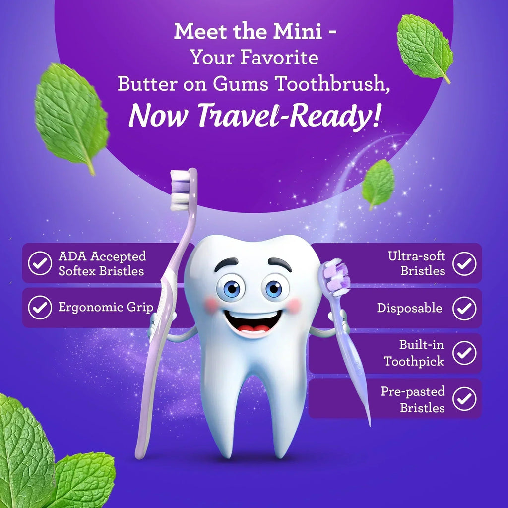 Ready-to-Go Butter on Gums Pre-Pasted Toothbrushes