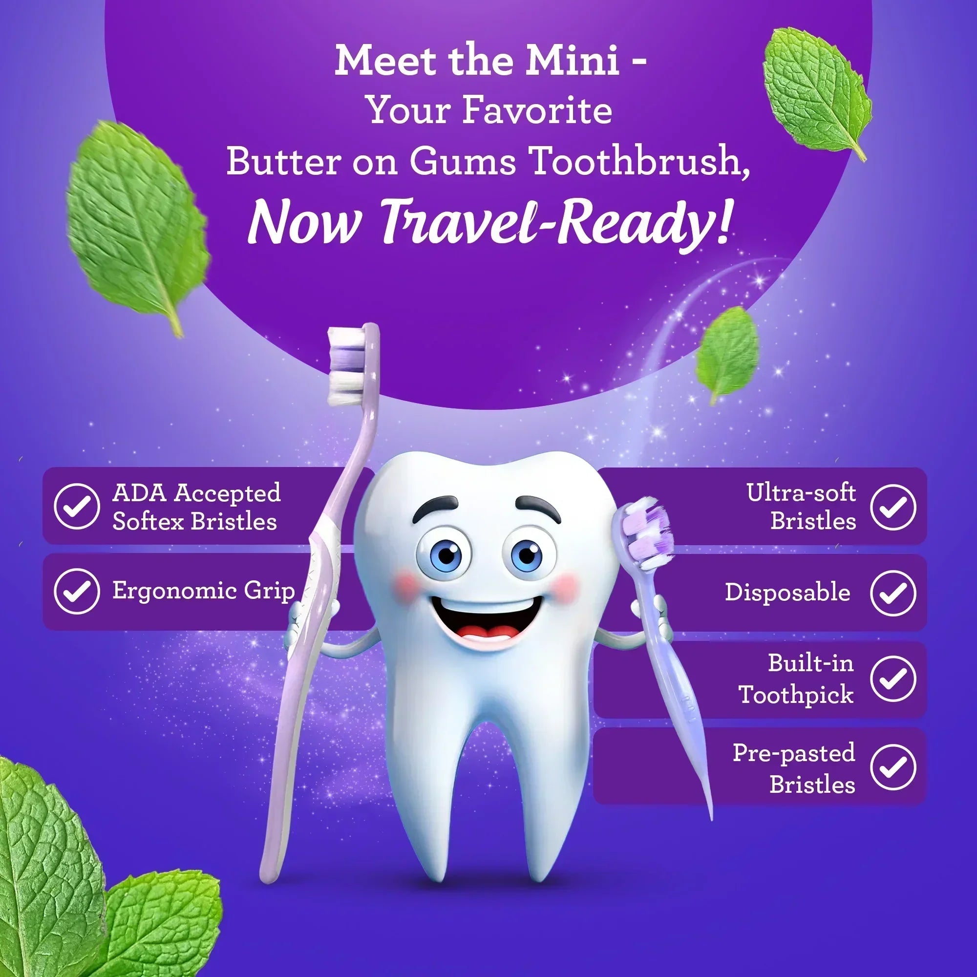 Ready-to-Go Butter on Gums Pre-Pasted Toothbrushes ¨C 70 Count ¨C 2 Pack