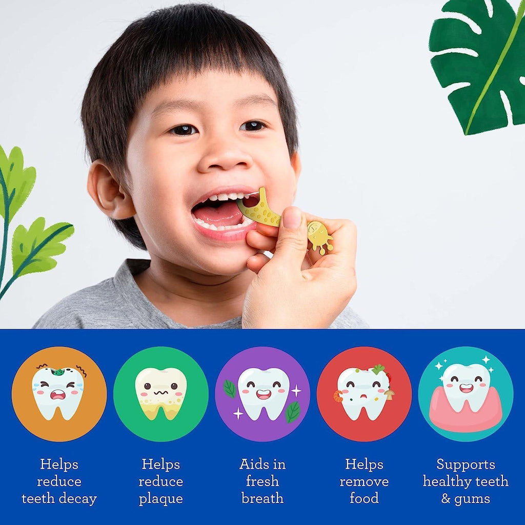 Kids' Giraffe Shaped Flossers. Fluoride-Free