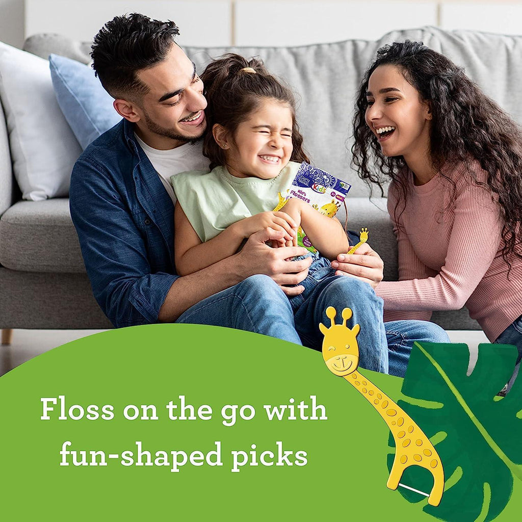 Kids' Giraffe Shaped Flossers. Fluoride-Free