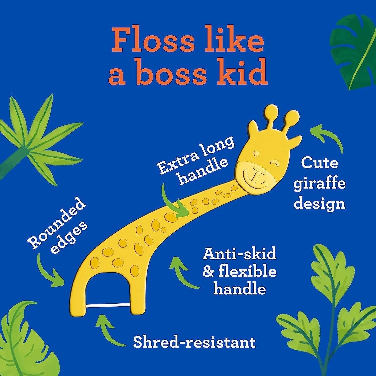 Kids' Giraffe Shaped Flossers. Fluoride-Free
