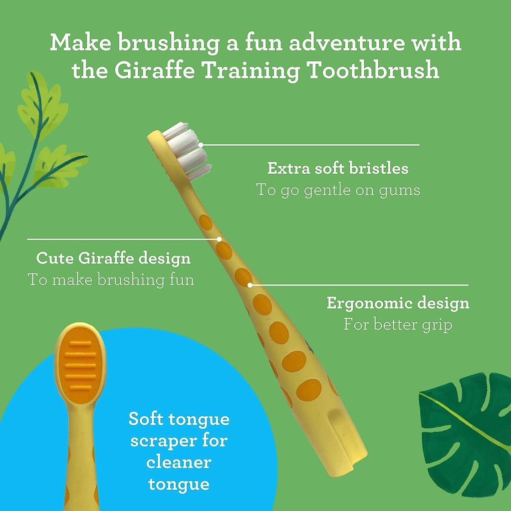 Kids Butter on Gums Giraffe Training Toothbrush with Cover ¨C 1 Pack