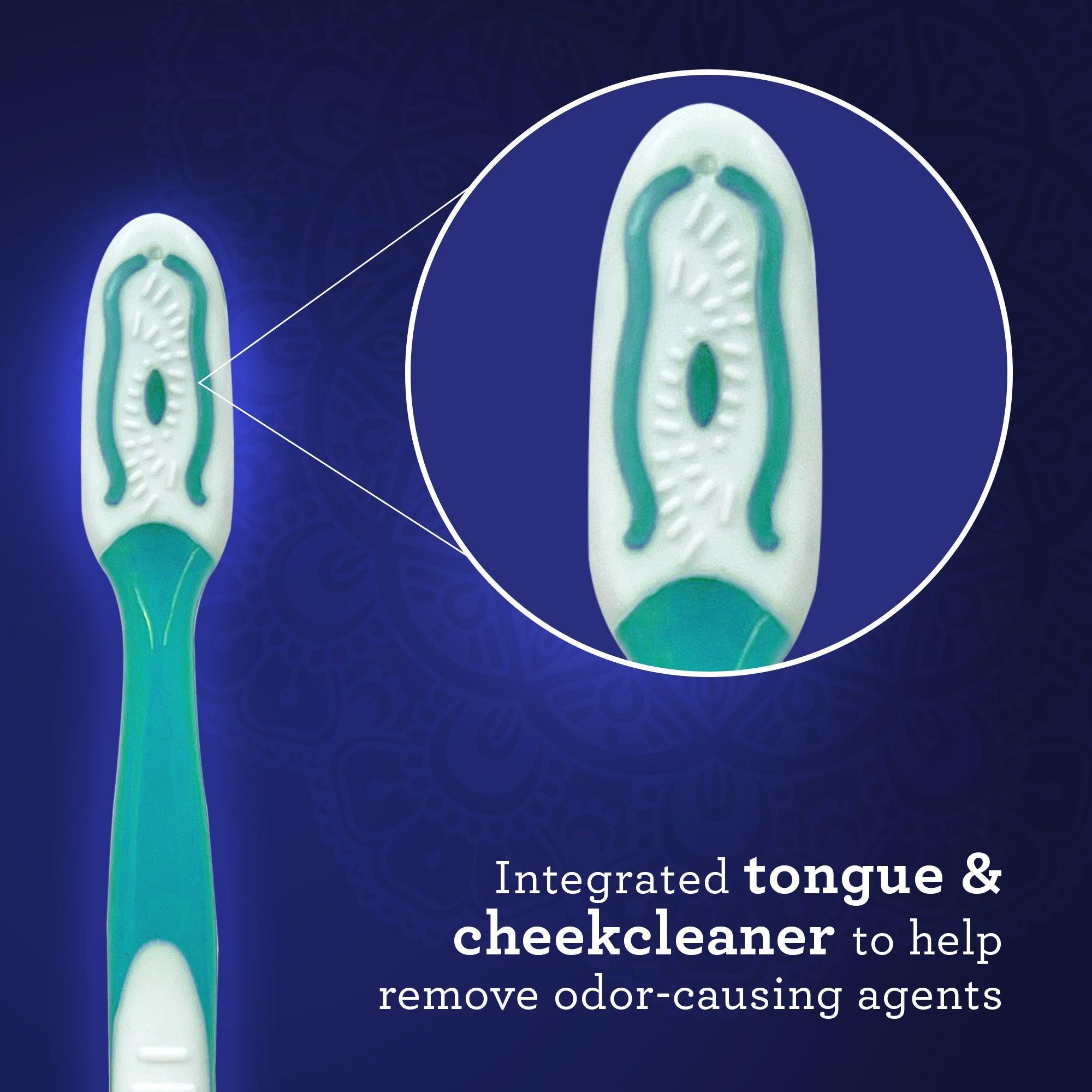 Multi-Action Toothbrush with Tongue Cleaner ¨C 8 Pack