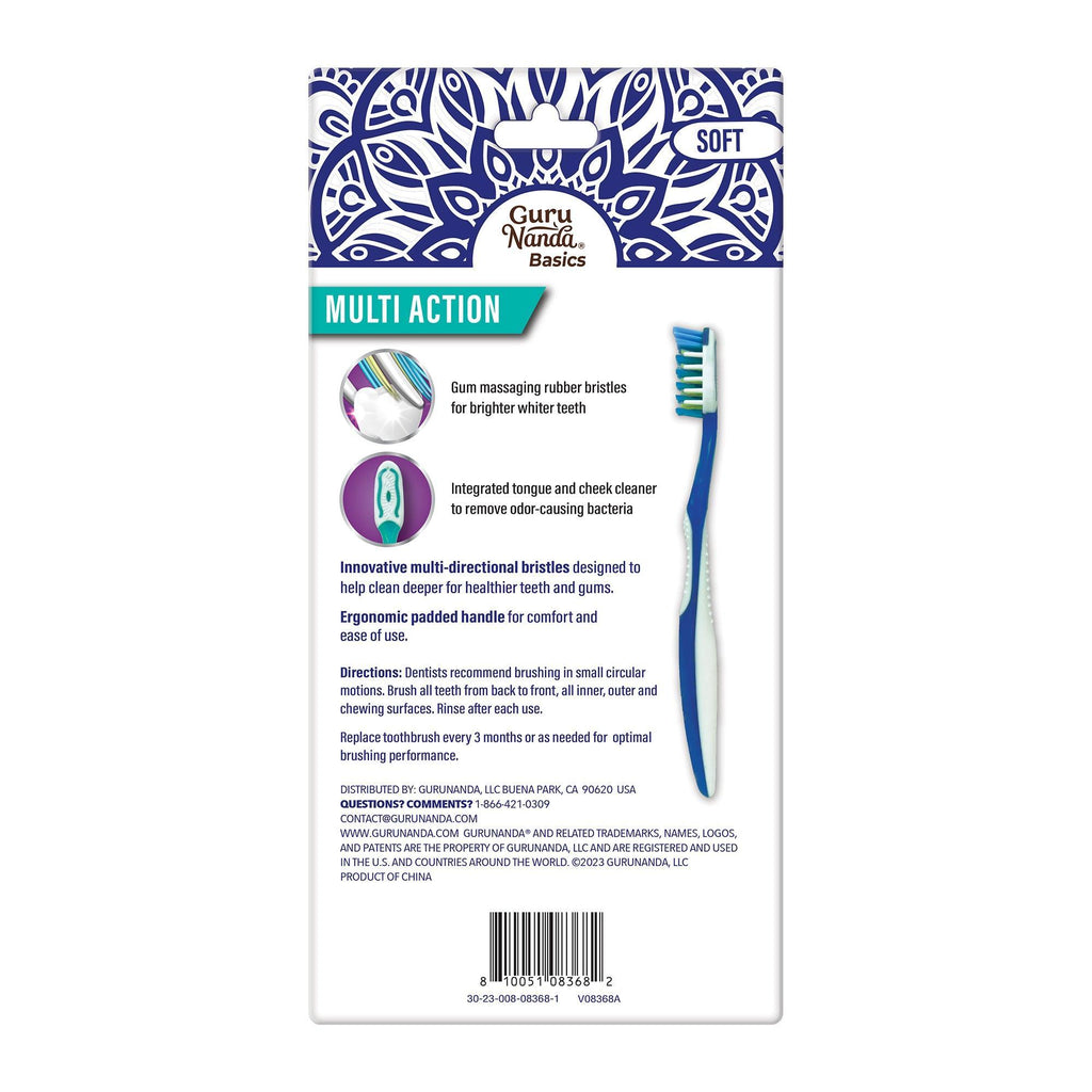 Multi-Action Toothbrush with Tongue Cleaner ¨C 8 Pack