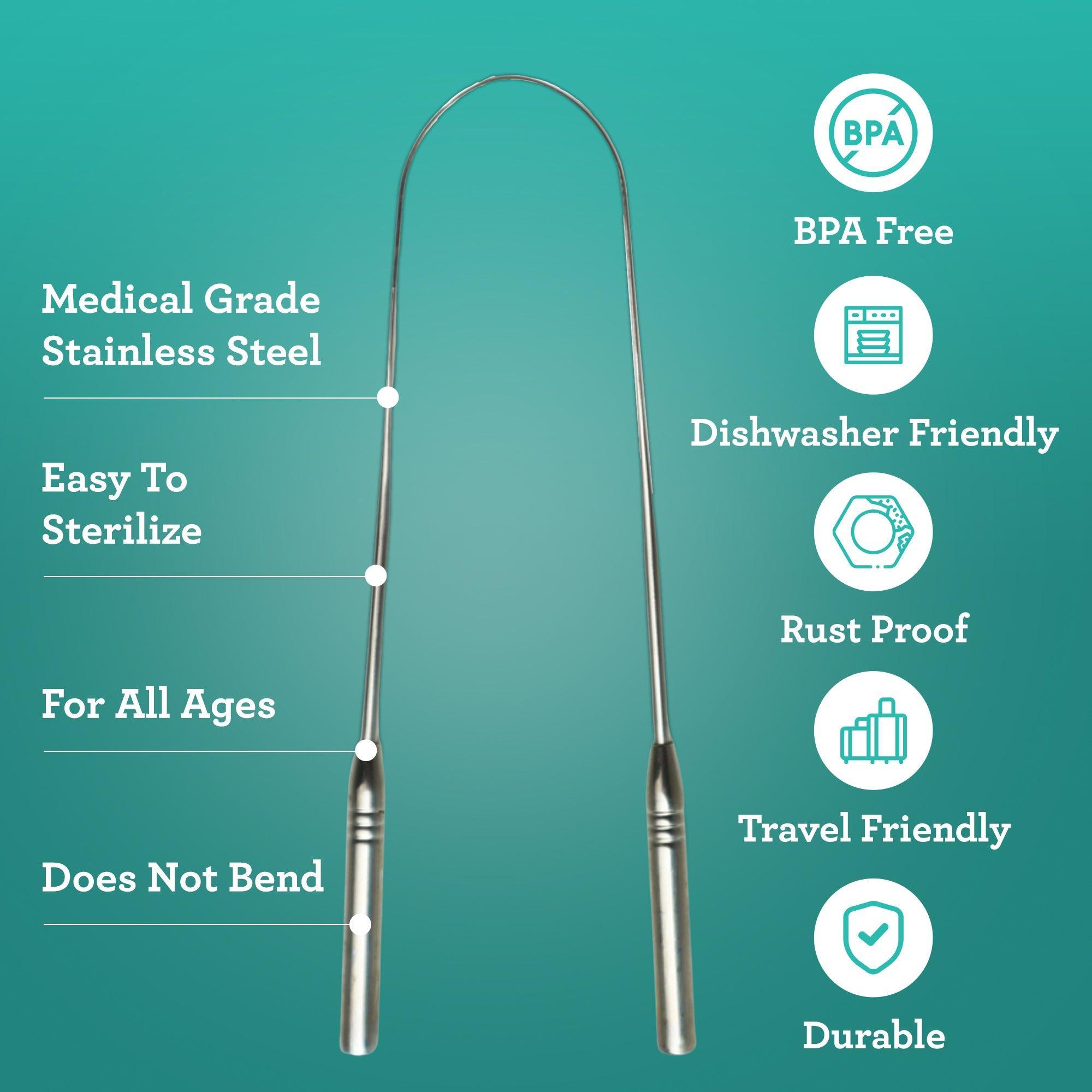 U Shaped Stainless Steel Tongue Scraper ¨C 2 Pack